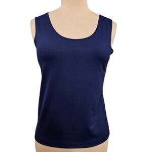 Chico’s Navy Blue Sleeveless Tank Top Stretch Classic Layering Blouse Medium